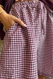 Arbi Gingham Short Aubergine